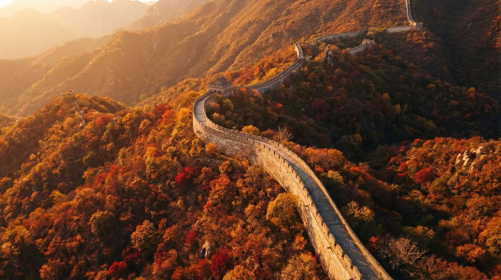 杨思梅金瓶敏第1一5集 秋日长城航拍全景